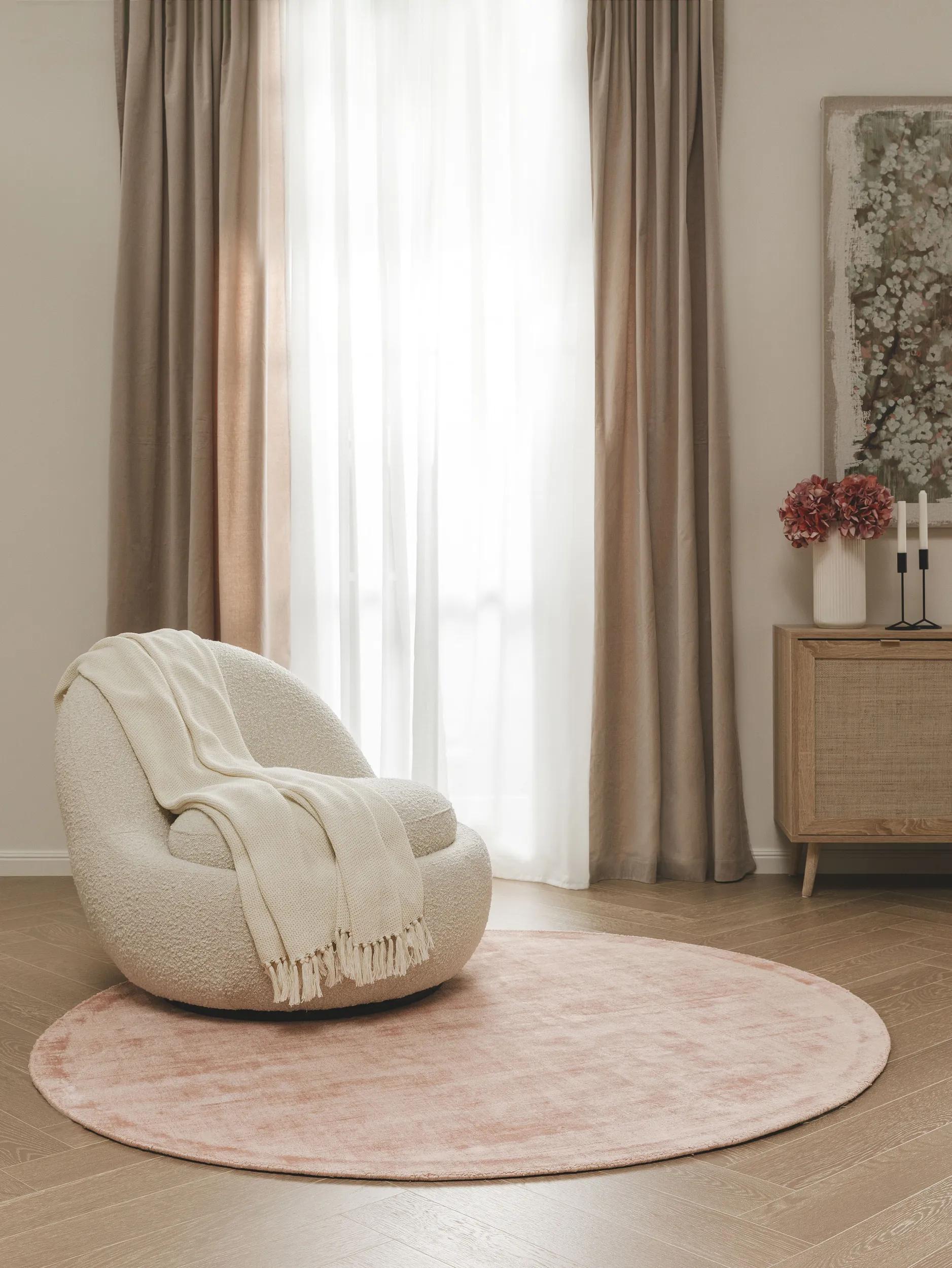 Viscose Rug Round Nova Rose