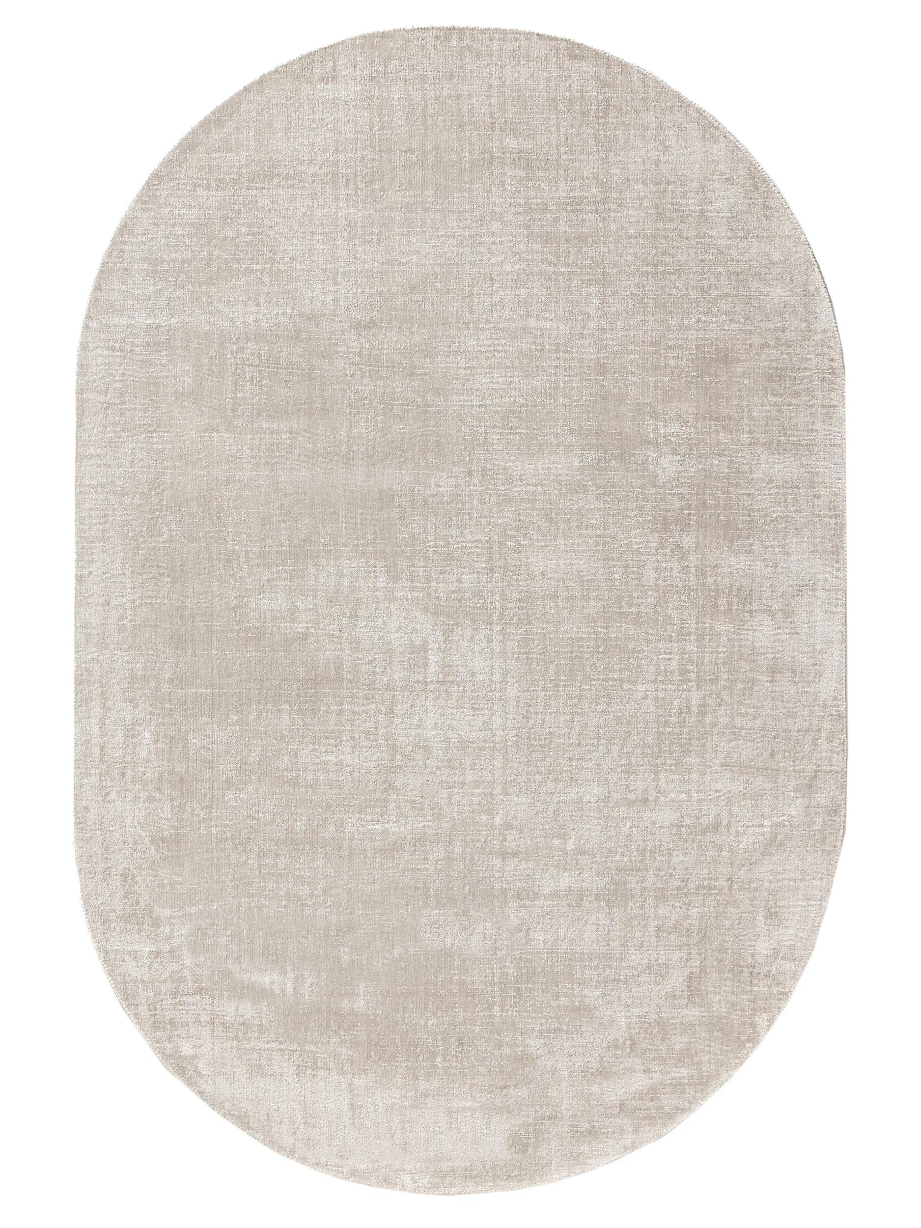 Viscose Rug Oval Nova Light Grey