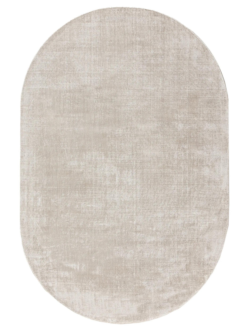 Viscose Rug Oval Nova Light Grey