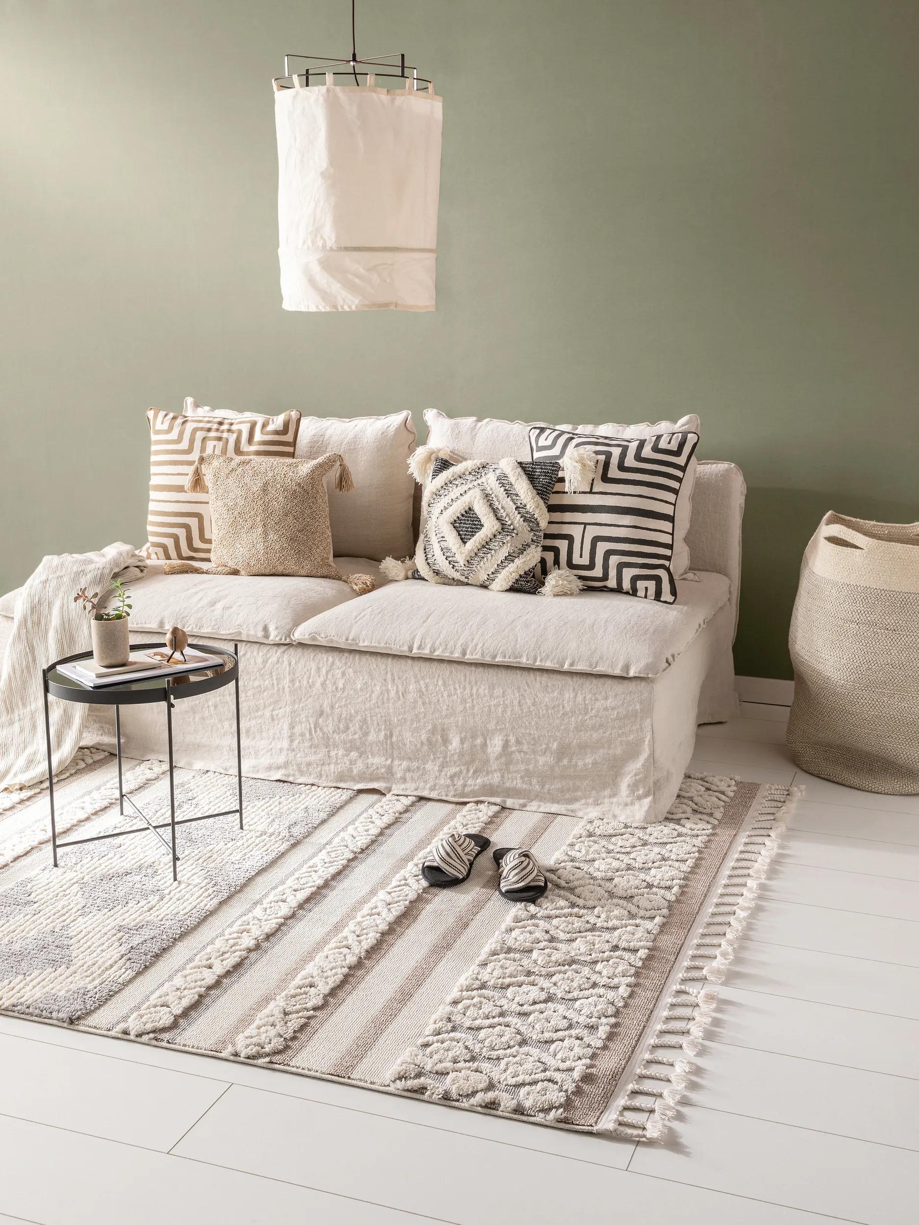 Teppich Oyo Creme/Grau