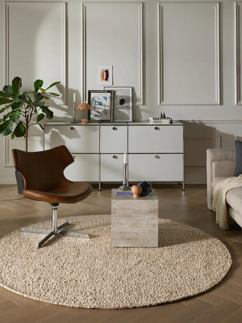 Parche de alfombra de lana marrón