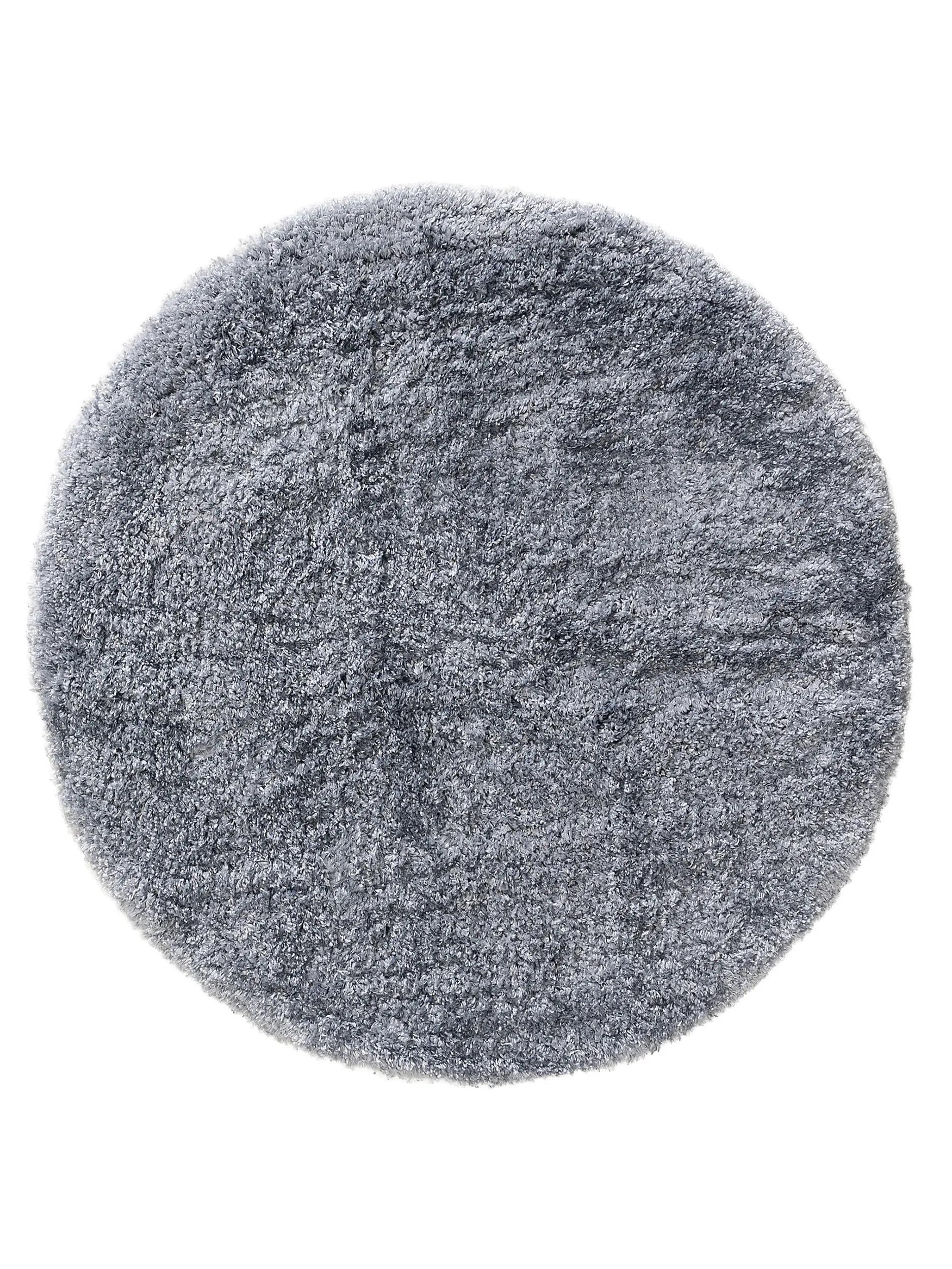 Flauschiger runder Teppich Ricky Blau