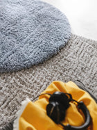 Flauschiger runder Teppich Ricky Blau