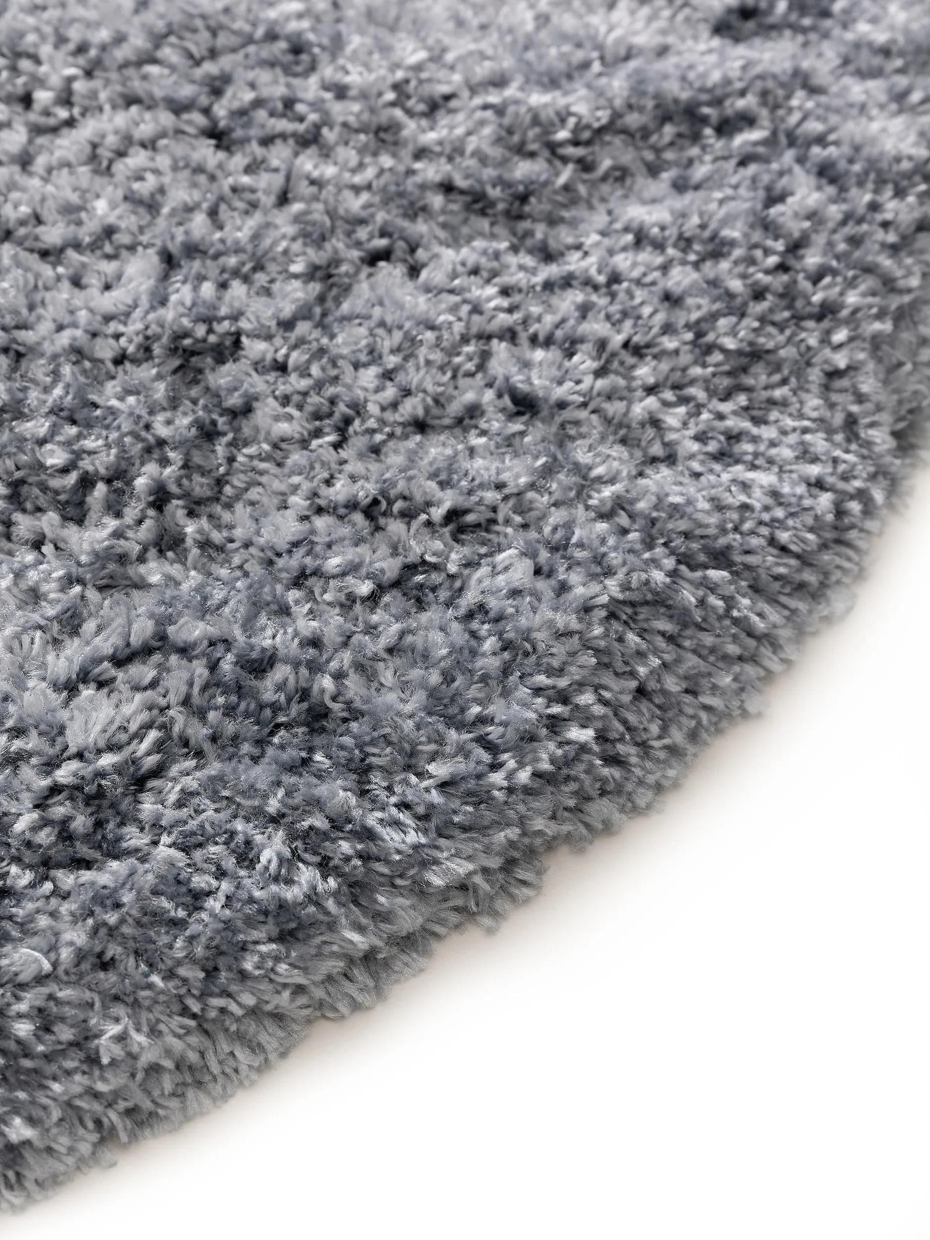 Flauschiger runder Teppich Ricky Blau