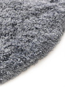 Flauschiger runder Teppich Ricky Blau