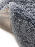 Flauschiger runder Teppich Ricky Blau
