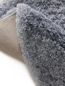 Flauschiger runder Teppich Ricky Blau