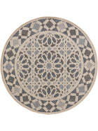 In- & Outdoor Round Rug River Beige/Blue