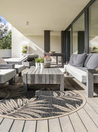 In- & Outdoor Round Rug River Blue