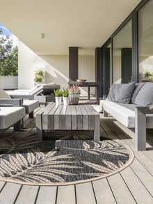 In- & Outdoor Round Rug River Blue