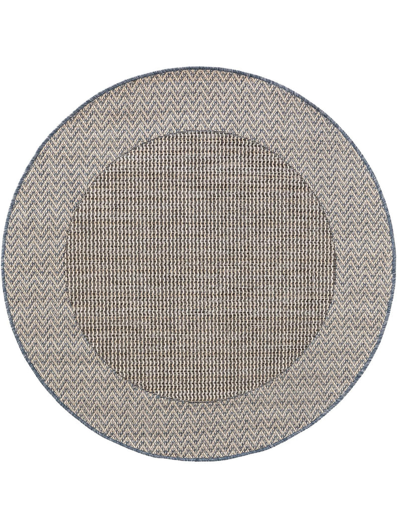 In- & Outdoor Round Rug River Beige/Blue