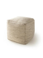 Handmade Wool Pouf Rocco Cream