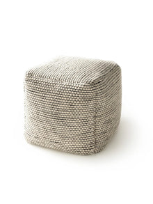 Handmade Wool Pouf Rocco Beige/Black