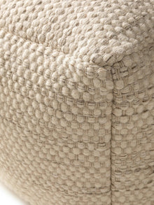 Handmade Wool Pouf Rocco Cream