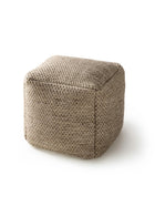 Handmade Wool Pouf Rocco Taupe