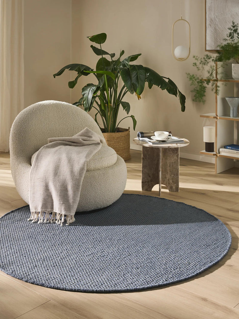 Round Wool Rug Rocco Blue