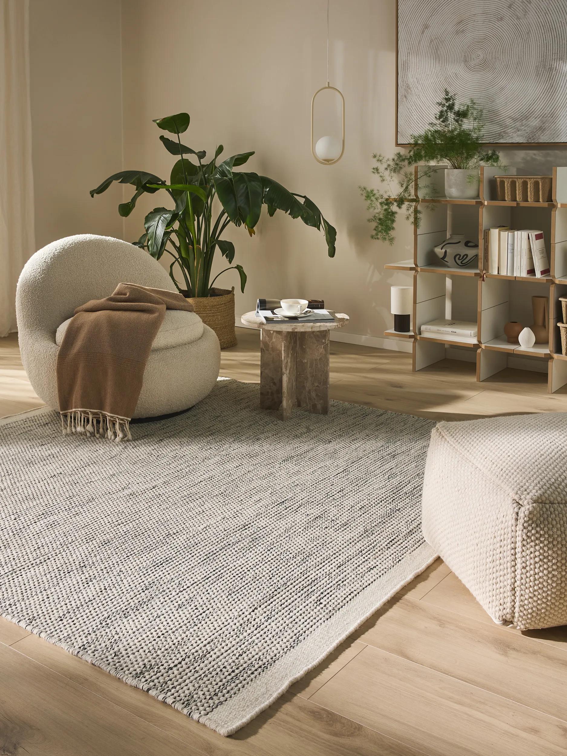 Wool Rug Rocco Beige/Black