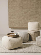 Handmade Wool Pouf Rocco Beige/Black