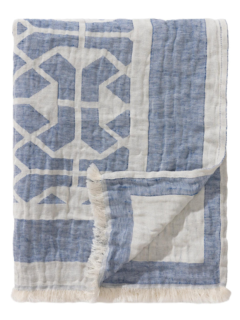 Linen mix Blanket Sabine Blue