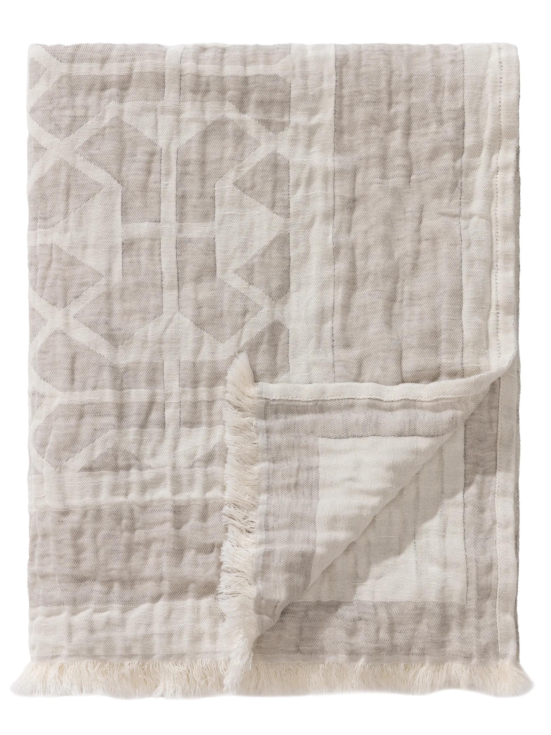 Linen mix Blanket Sabine Cream/Beige