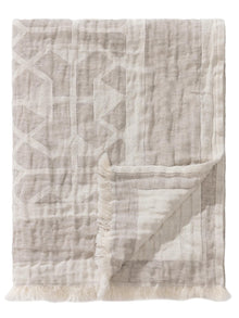 Linen mix Blanket Sabine Cream/Beige