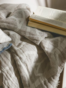 Linen mix Blanket Sabine Cream/Beige