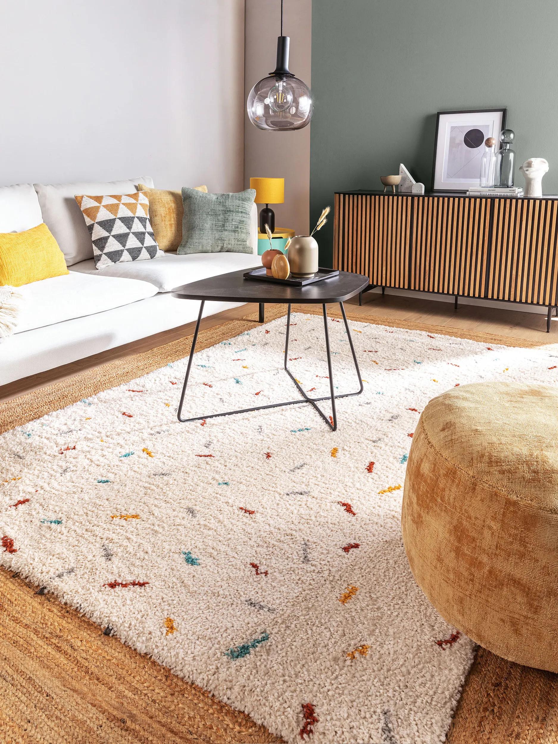 Shaggy rug Selma Beige/Multicolour