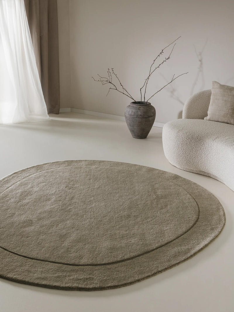 Wool Rug Shape Light Green