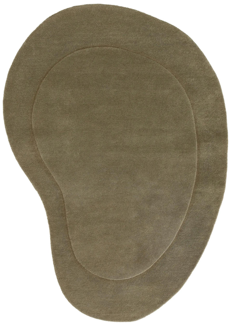 Wool Rug Shape Light Green