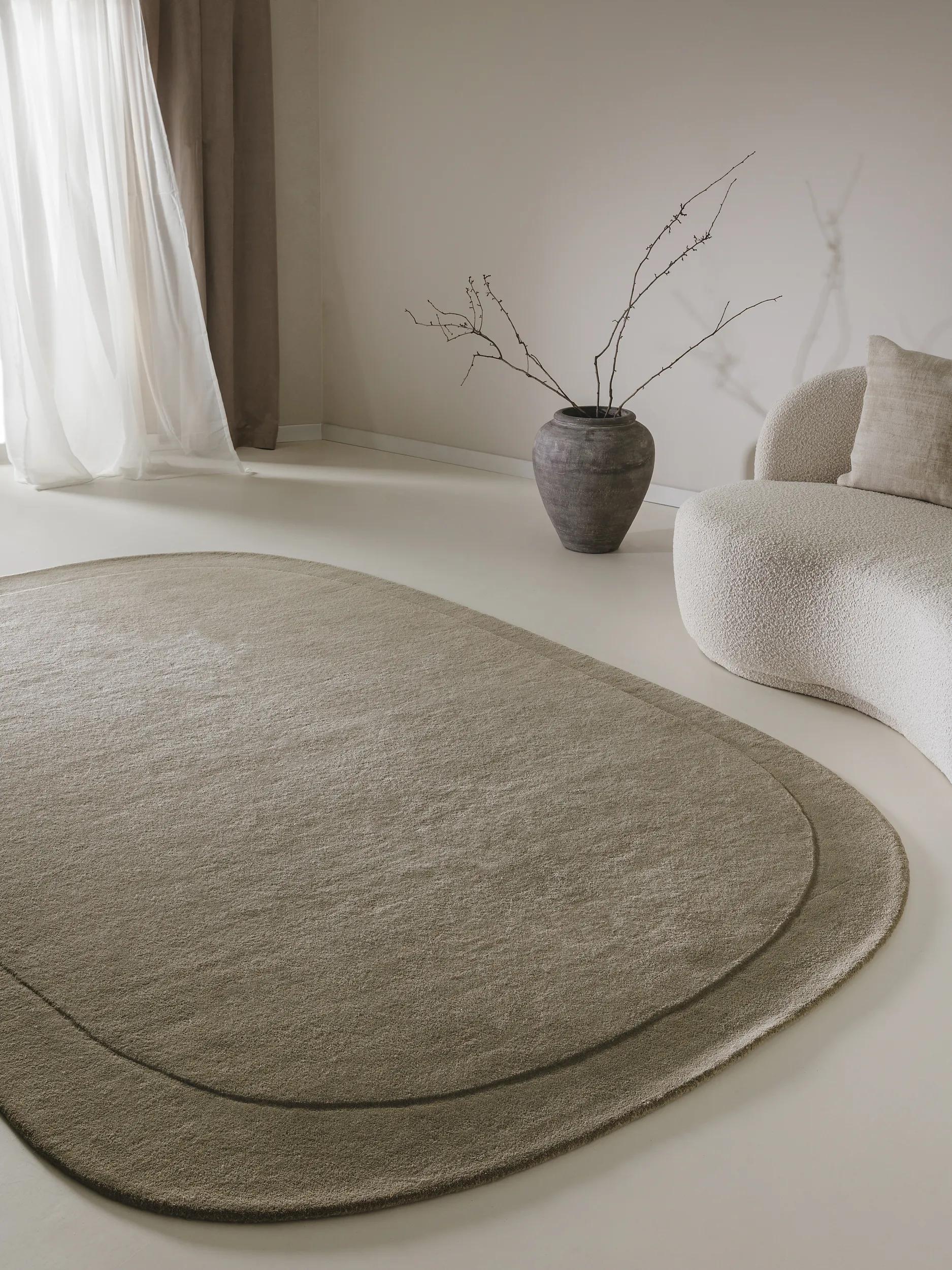 Wool Rug Shape Light Green