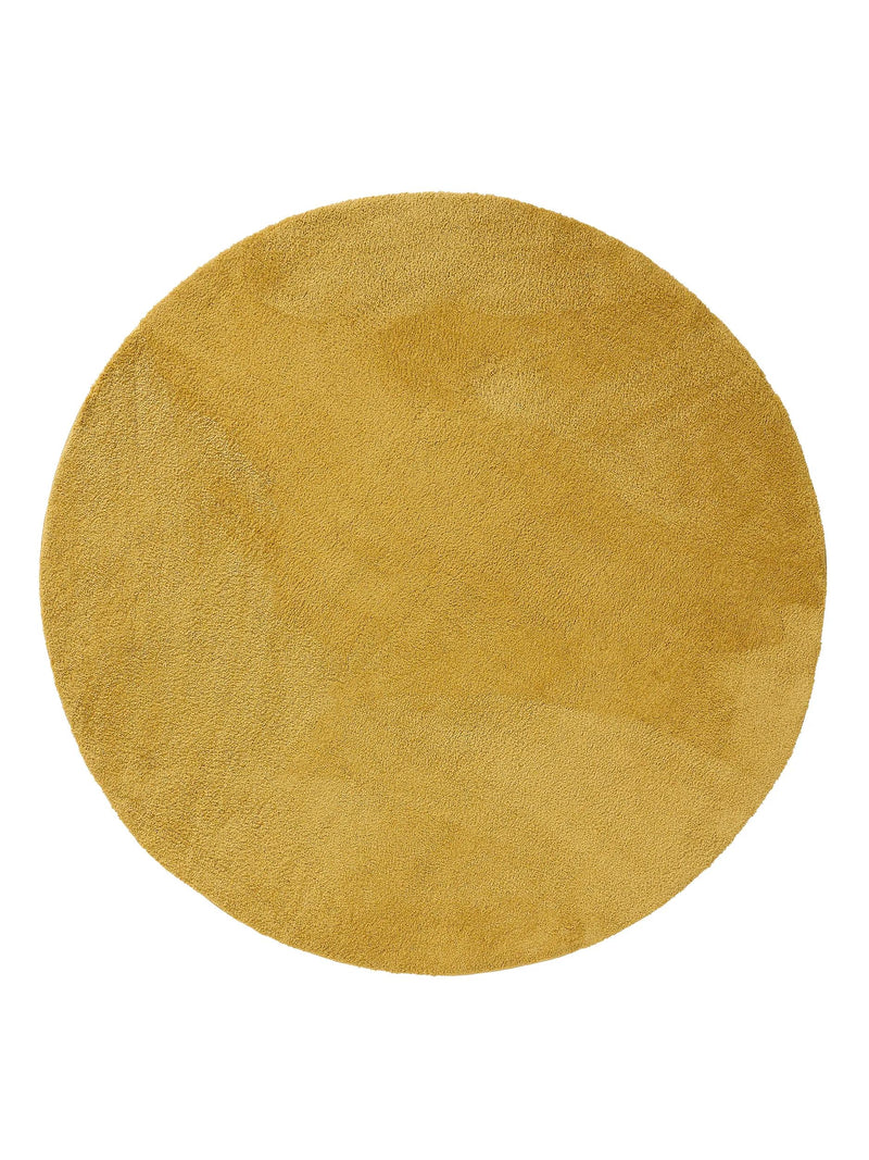 Shaggy Round Rug Soda Yellow