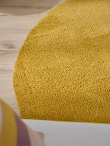 Shaggy Round Rug Soda Yellow