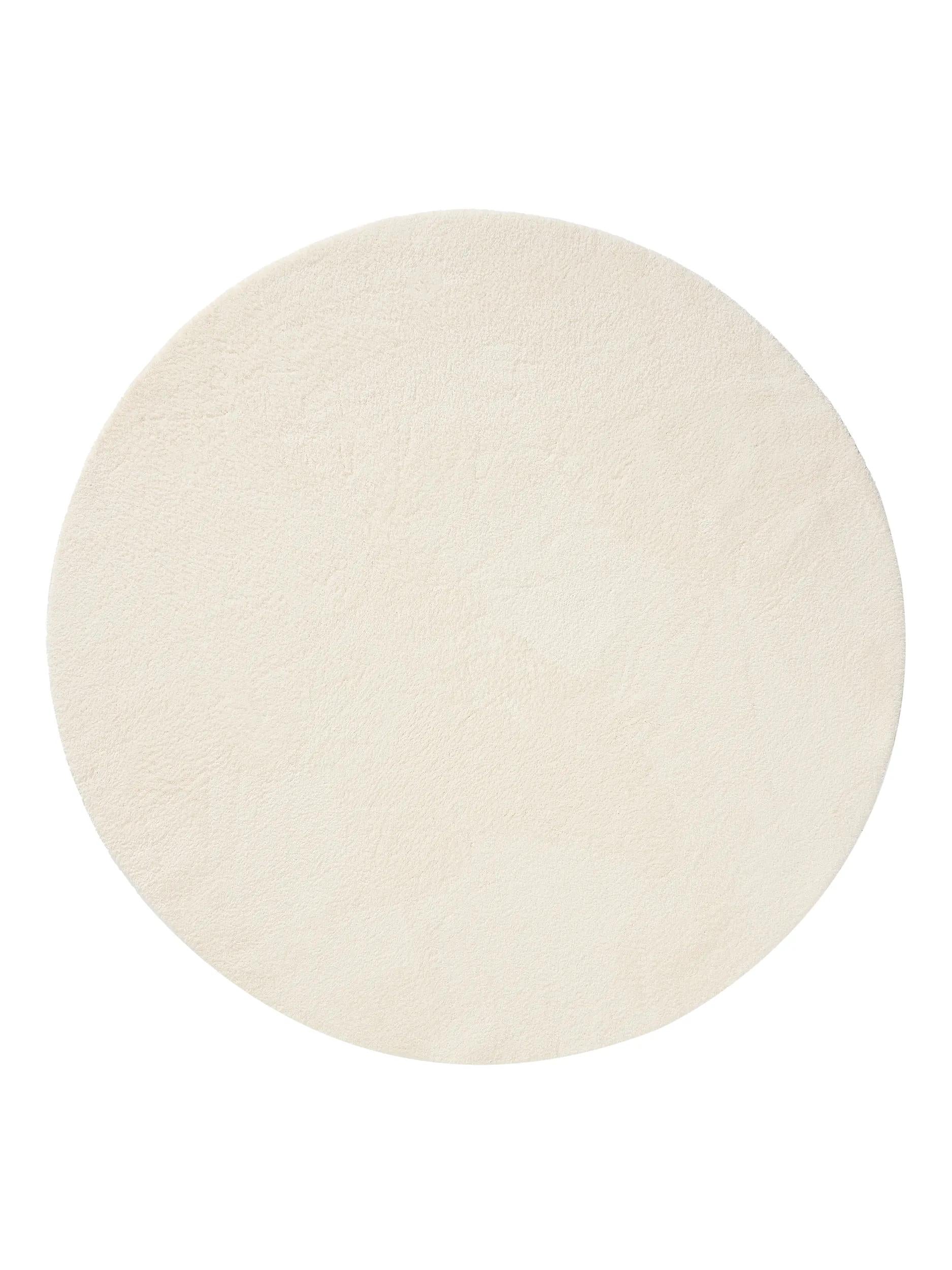 Shaggy Round Rug Soda White