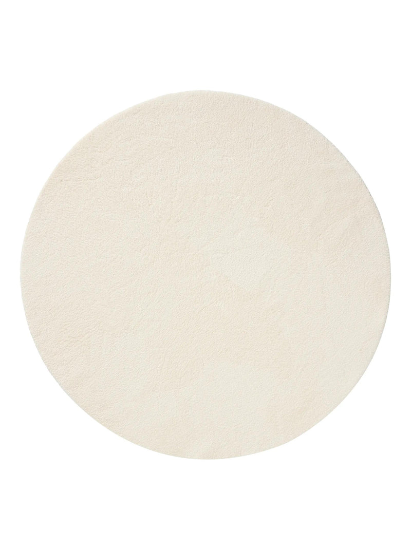 Shaggy Round Rug Soda White