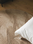 Alfombra redonda peluda beige soda