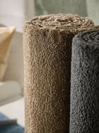 Alfombra redonda peluda beige soda