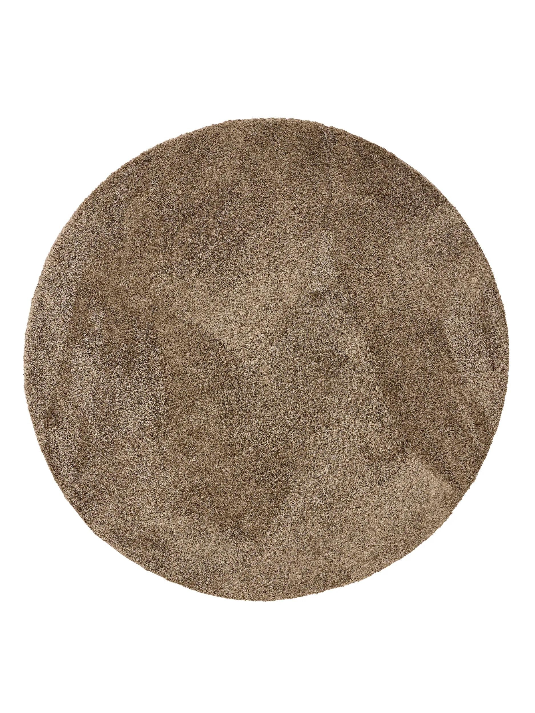 Alfombra redonda peluda beige soda