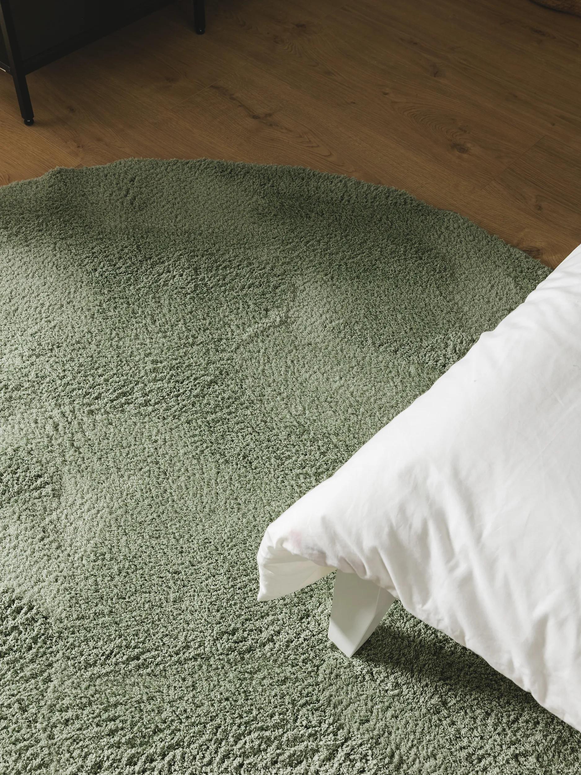 Shaggy Round Rug Soda Light Green