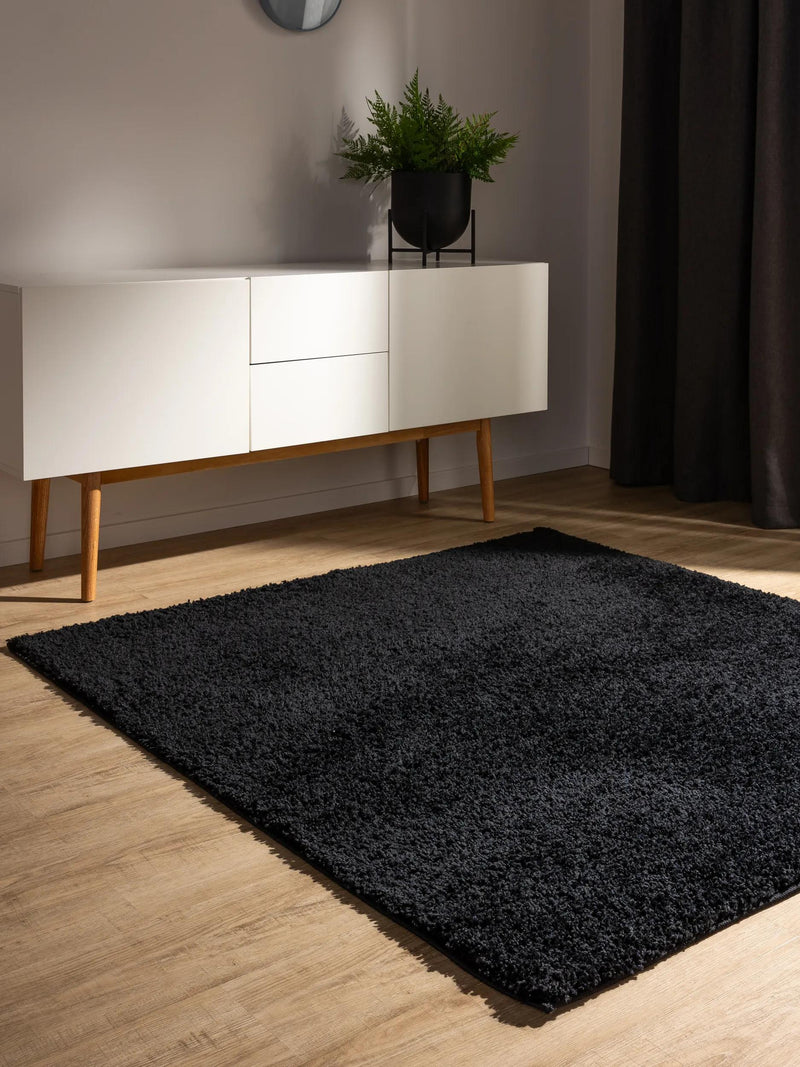 Washable Shaggy Rug Soho Black