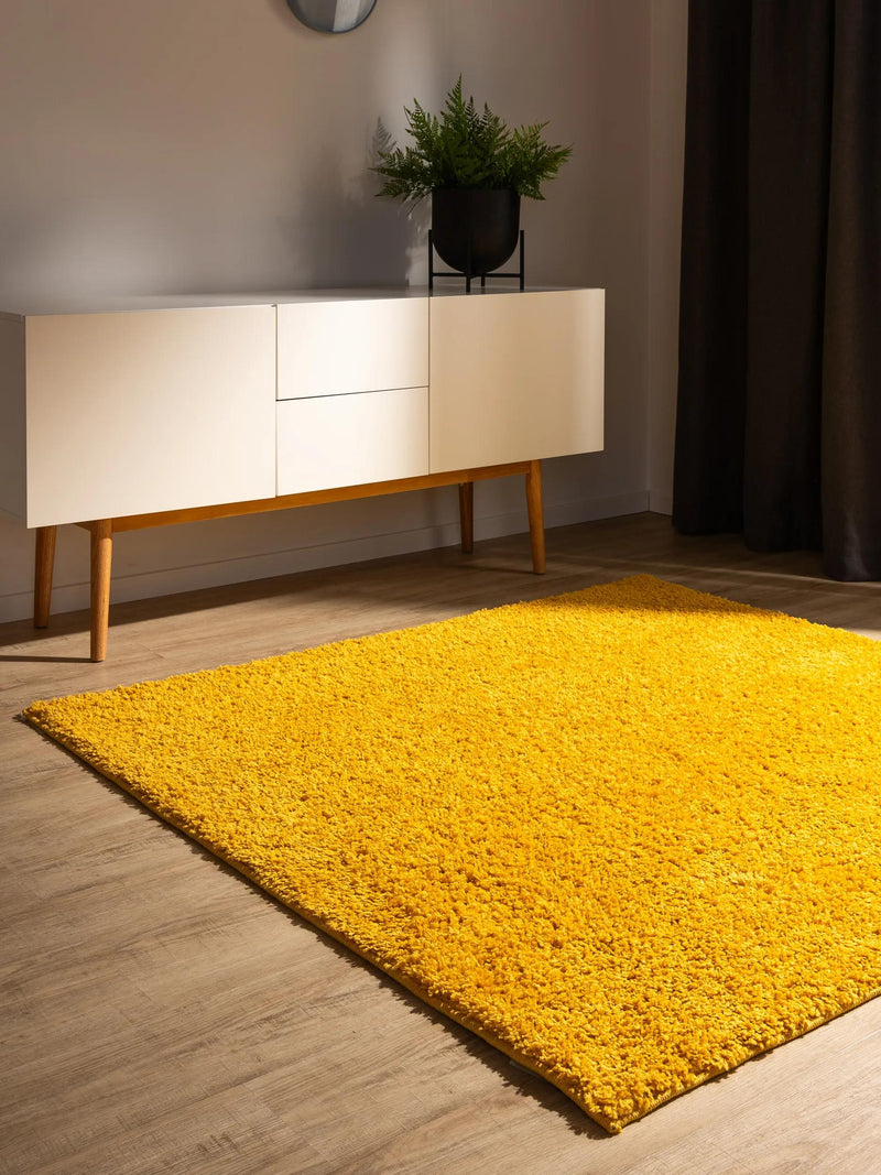 Alfombra Lavable de Pelo Largo Soho Amarilla