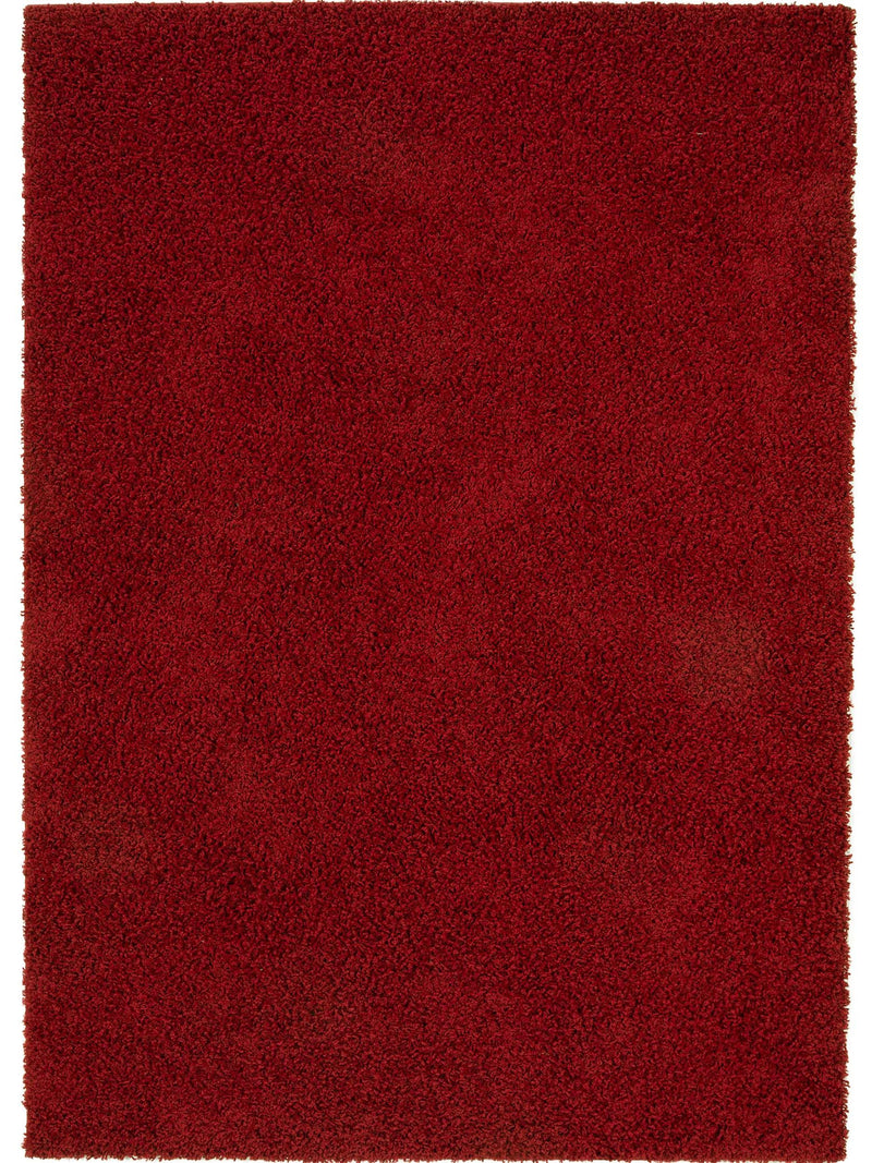 Shaggy rug Swirls Dark Red
