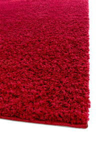 Shaggy rug Swirls Dark Red