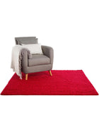 Shaggy rug Swirls Dark Red