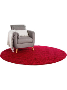 Shaggy rug Swirls Dark Red