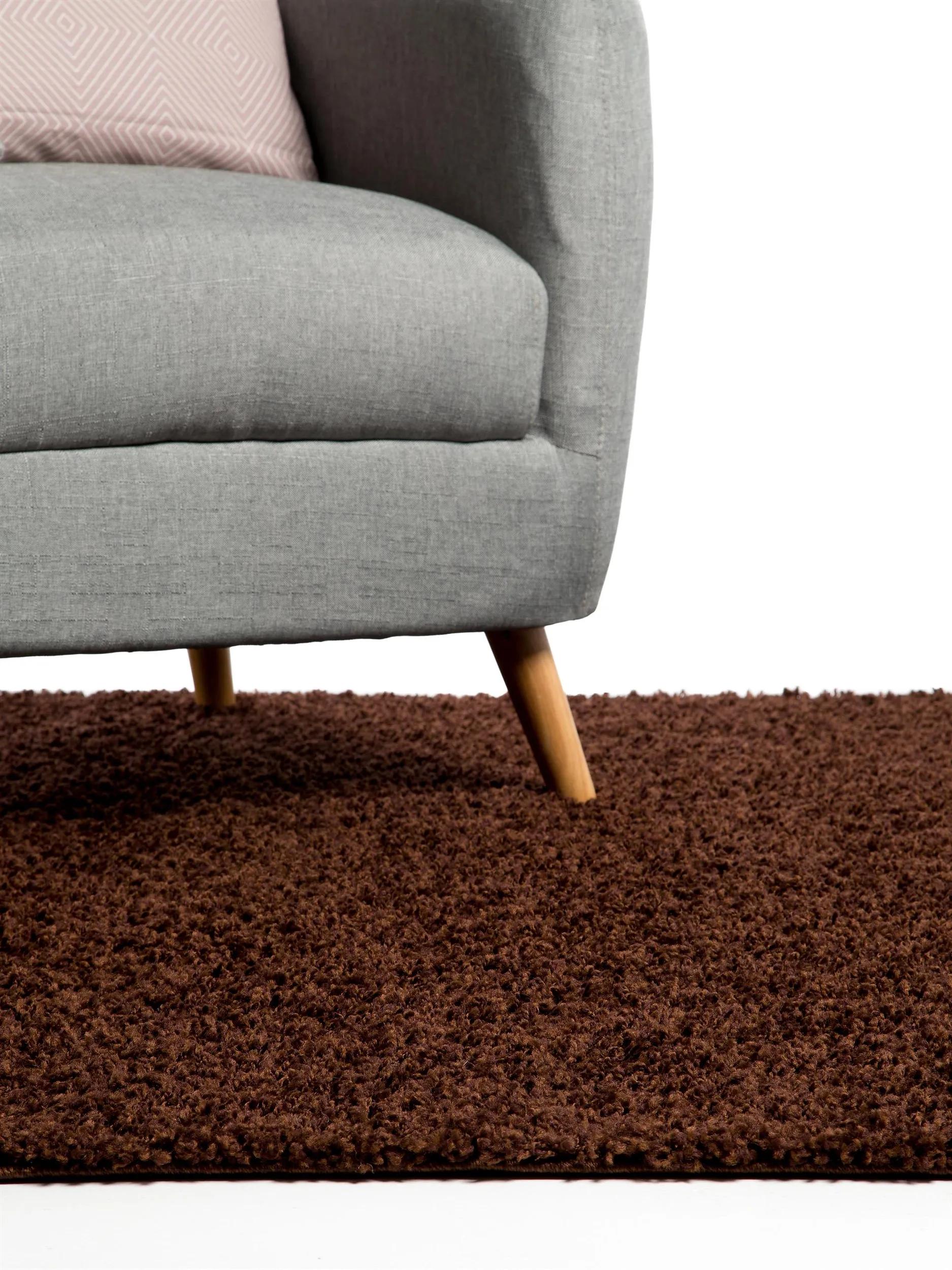 Shaggy rug Swirls Brown