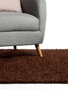 Shaggy rug Swirls Brown