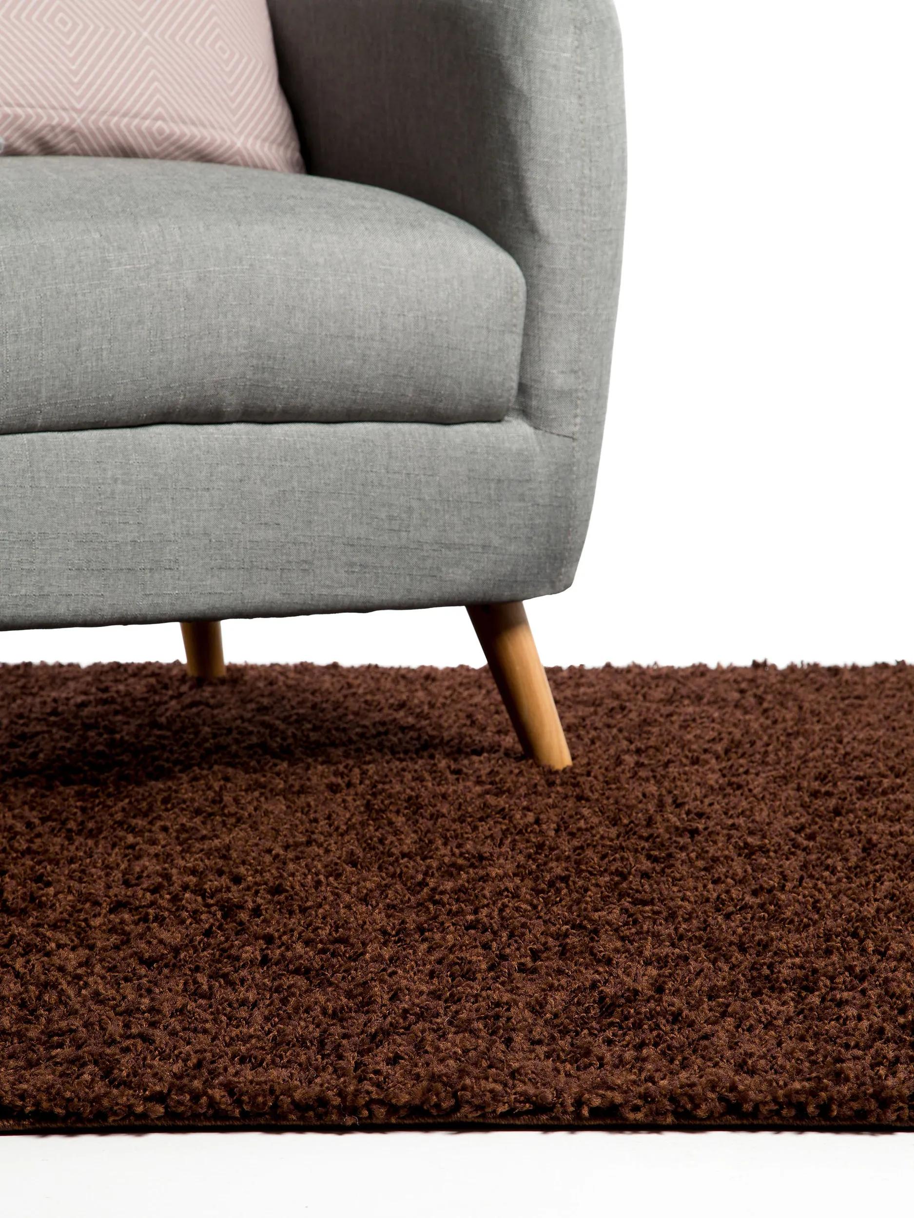 Shaggy rug Swirls Brown
