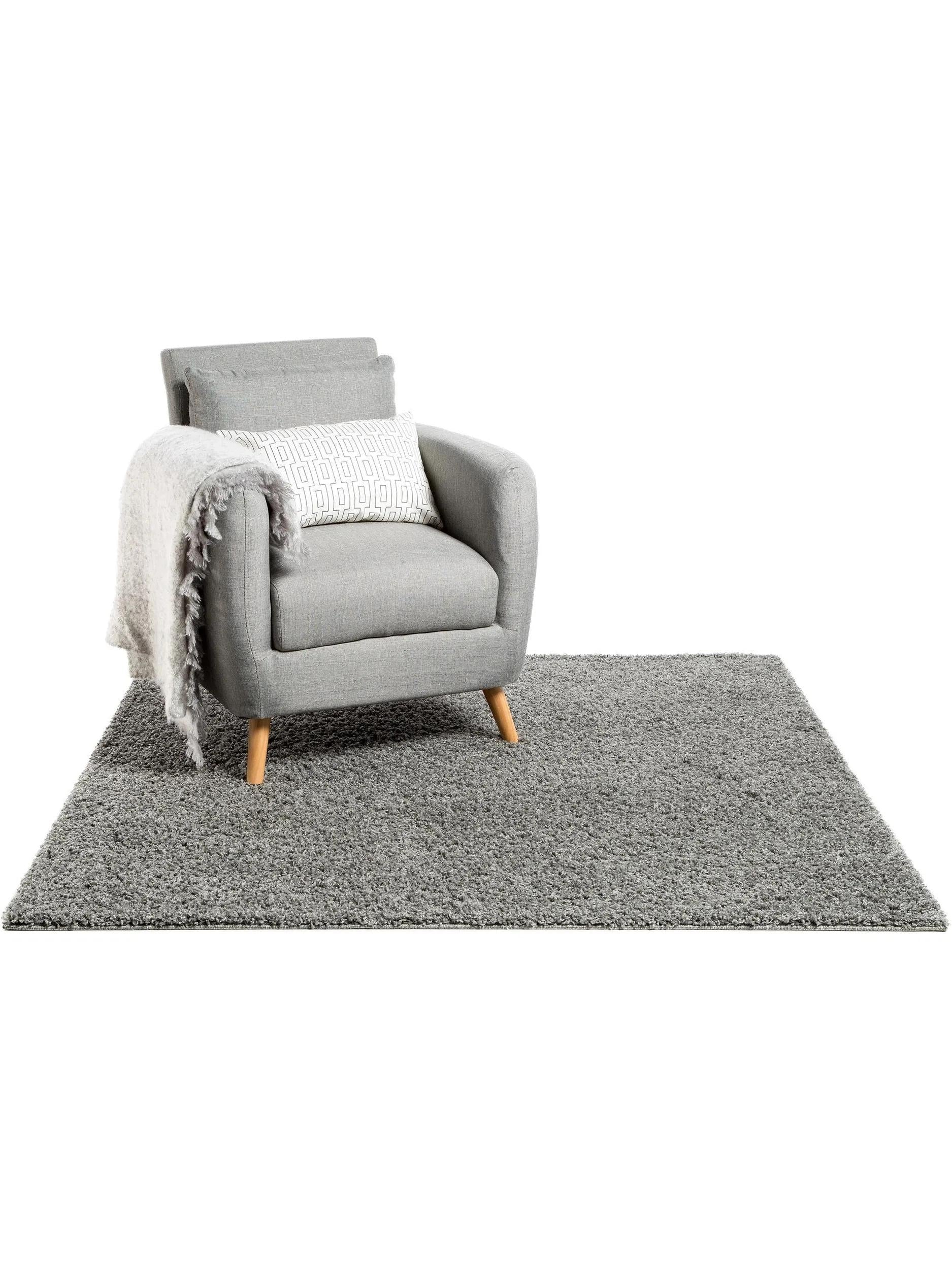 Shaggy rug Swirls Dark Grey