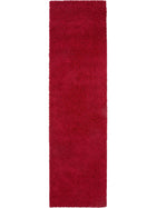 Shaggy rug Swirls Dark Red