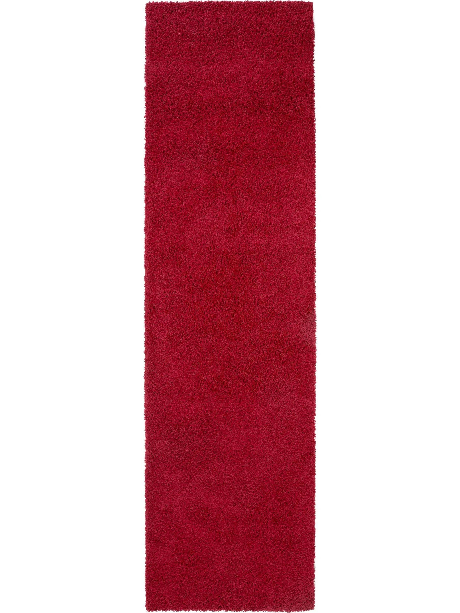 Shaggy rug Swirls Dark Red